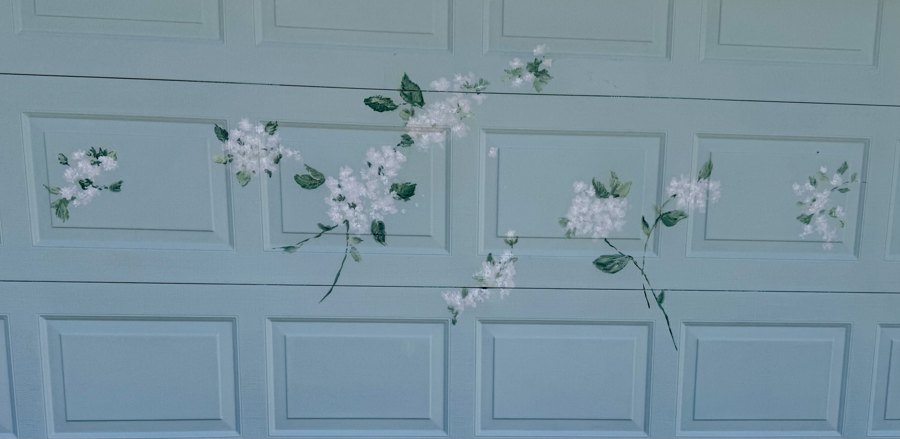 Botanical Delicate flowers mural by Maureen Fulgenzi — Soft pastel palette, Palm Beach, FL