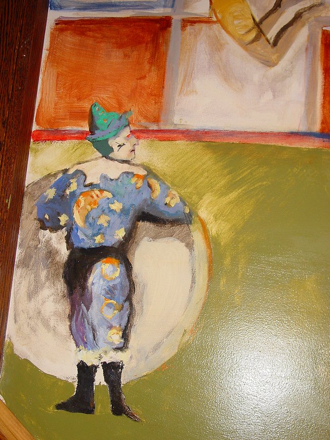 Circus strongman performer mural detail, game room, Palm Beach, FL