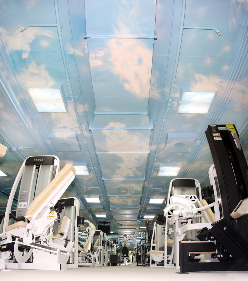 Trompe sky Sky & clouds mural by Maureen Fulgenzi — Blue palette, Palm Beach, FL