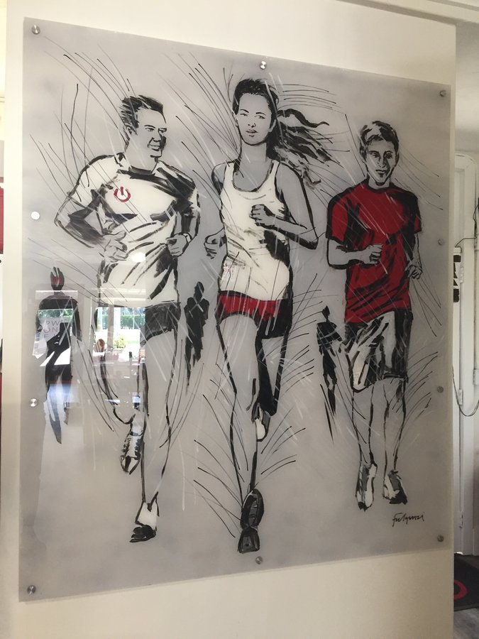 Full mounted three-runner painting, tilted reflection view, Palm Beach, FL