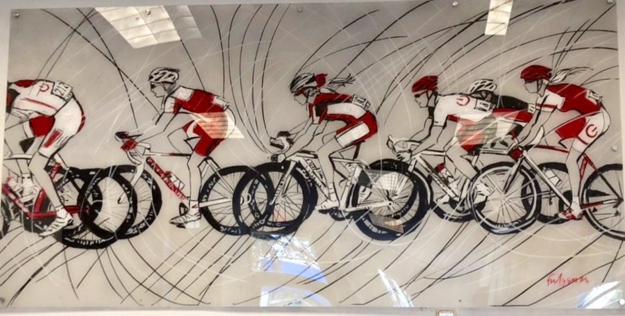 Vertical reference photo of the three-runner painting, Palm Beach, FL