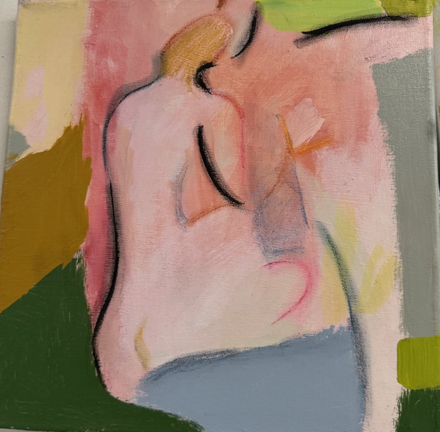 Abstract Figures original painting by Maureen Fulgenzi — Mixed palette, Palm Beach, FL