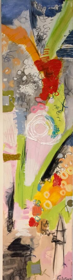 Collage mixed-media Abstract original painting by Maureen Fulgenzi — Mixed palette, Palm Beach, FL
