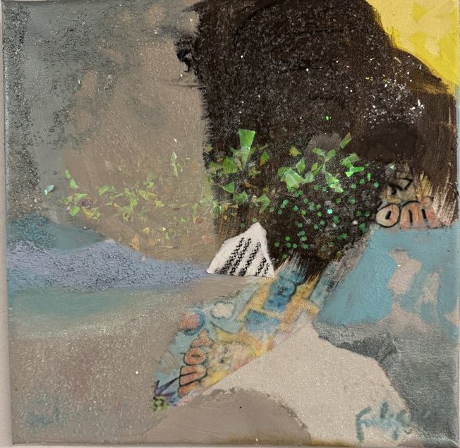 Collage mixed-media Abstract original painting by Maureen Fulgenzi — Mixed palette, Palm Beach, FL