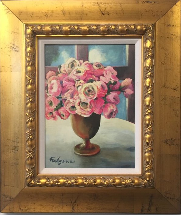 Impressionistic botanical Flowers original painting by Maureen Fulgenzi — Mixed palette, Palm Beach, FL