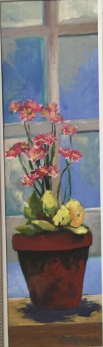 Impressionistic botanical Flowers original painting by Maureen Fulgenzi — Mixed palette, Palm Beach, FL