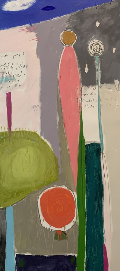 The Long and the Short of It, an abstract mixed-media original painting by Maureen Fulgenzi, Palm Beach, FL