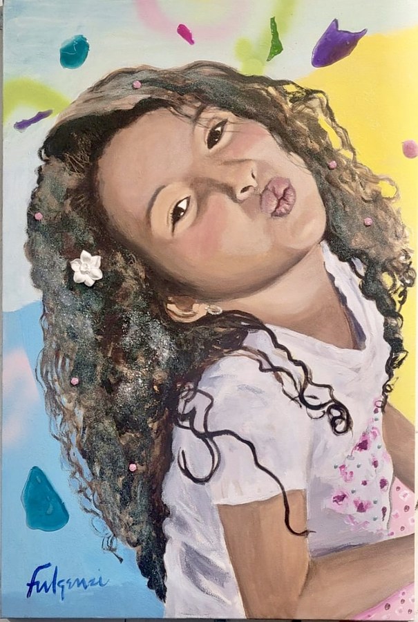 Realistic Girl portrait by Maureen Fulgenzi — Soft + accents palette, Palm Beach, FL