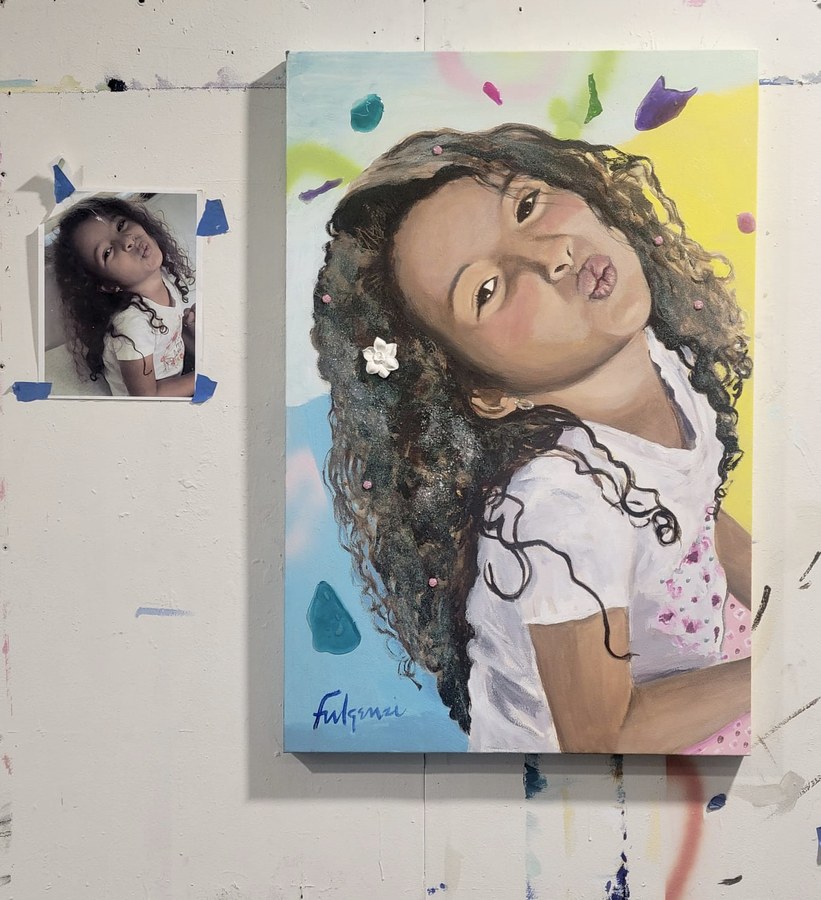 Realistic Girl portrait by Maureen Fulgenzi — Soft + accents palette, Palm Beach, FL