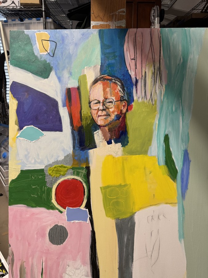 Abstract Man portrait by Maureen Fulgenzi — Multicolor palette, Palm Beach, FL