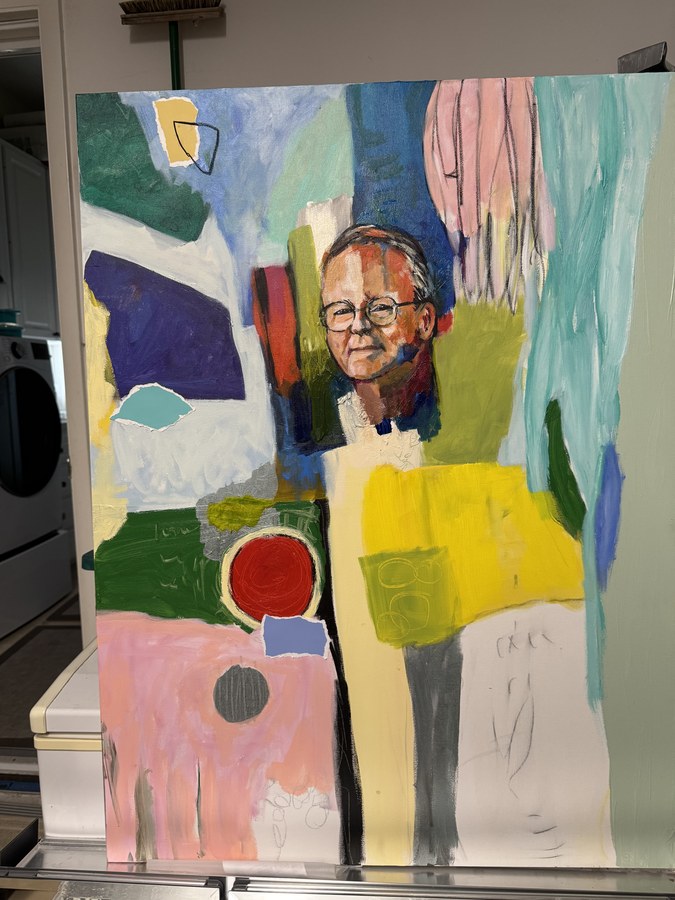 Abstract Man portrait by Maureen Fulgenzi — Multicolor palette, Palm Beach, FL