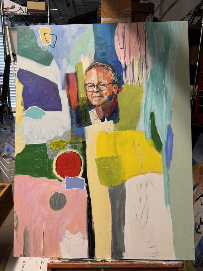 Abstract Man portrait by Maureen Fulgenzi — Multicolor palette, Palm Beach, FL