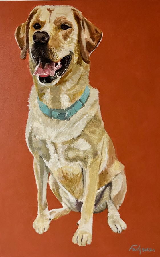 Loose Dog Sketch pet portrait by Maureen Fulgenzi — Pale palette, Palm Beach, FL