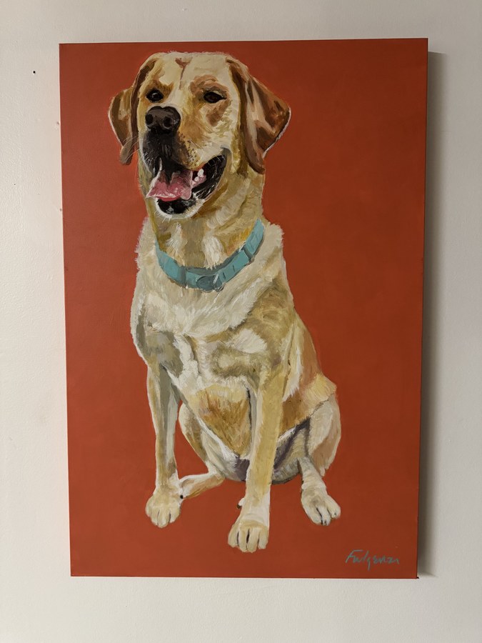 Loose Dog Sketch pet portrait by Maureen Fulgenzi — Pale palette, Palm Beach, FL