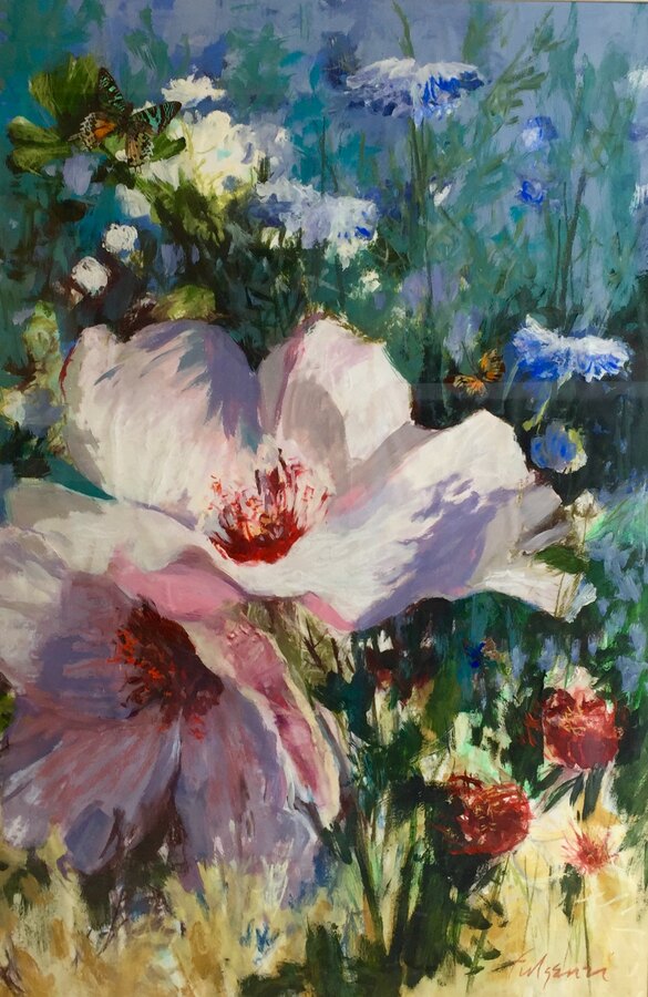 Impressionistic Flowers — sold original by Maureen Fulgenzi, available as a fine art print, Palm Beach, FL