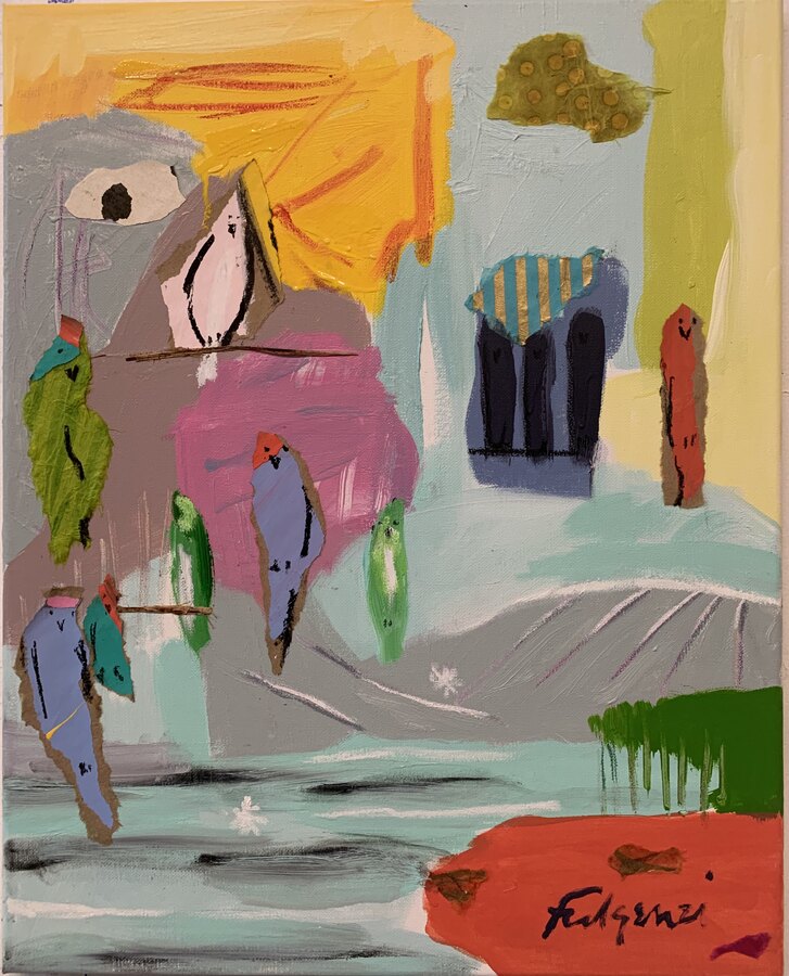 Abstract Birds — sold original by Maureen Fulgenzi, available as a fine art print, Palm Beach, FL