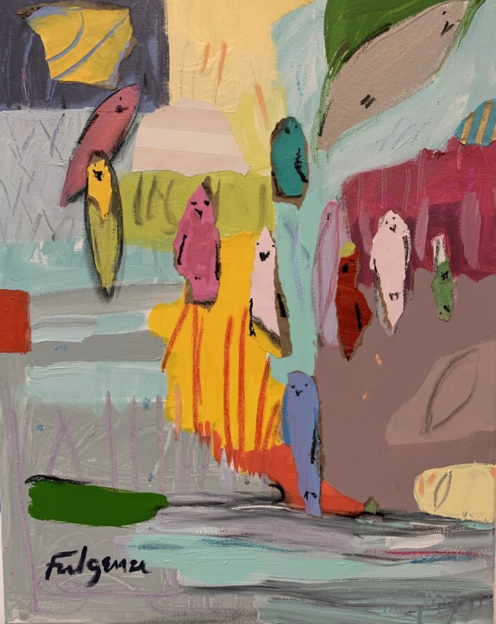 Abstract Birds — sold original by Maureen Fulgenzi, available as a fine art print, Palm Beach, FL