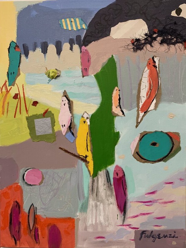 Abstract Birds — sold original by Maureen Fulgenzi, available as a fine art print, Palm Beach, FL