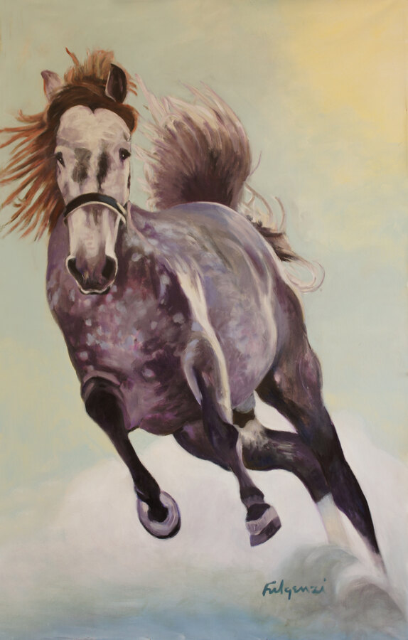 Impressionistic Horses — sold original by Maureen Fulgenzi, available as a fine art print, Palm Beach, FL